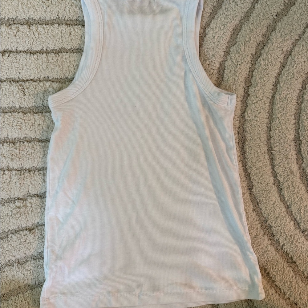 Rachel Zoe White and Blue Fitted Tank Top